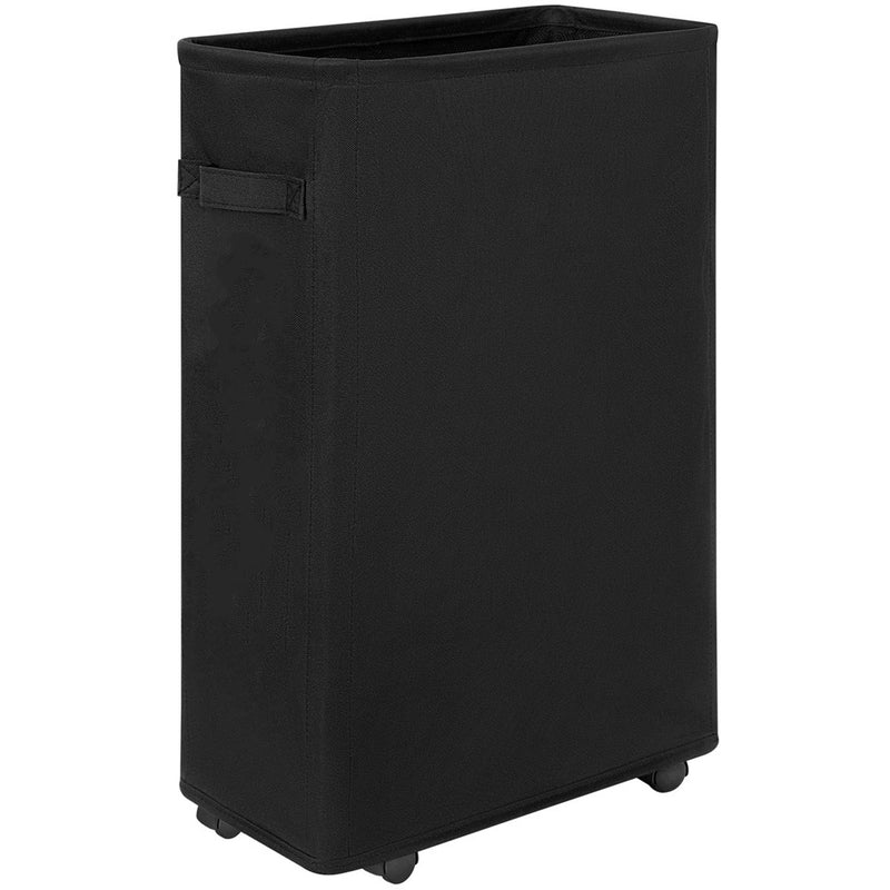 Chrislley 45L Slim Laundry Hamper with Wheels Narrow Rolling Laundry Basket (22 inches,Black 1)