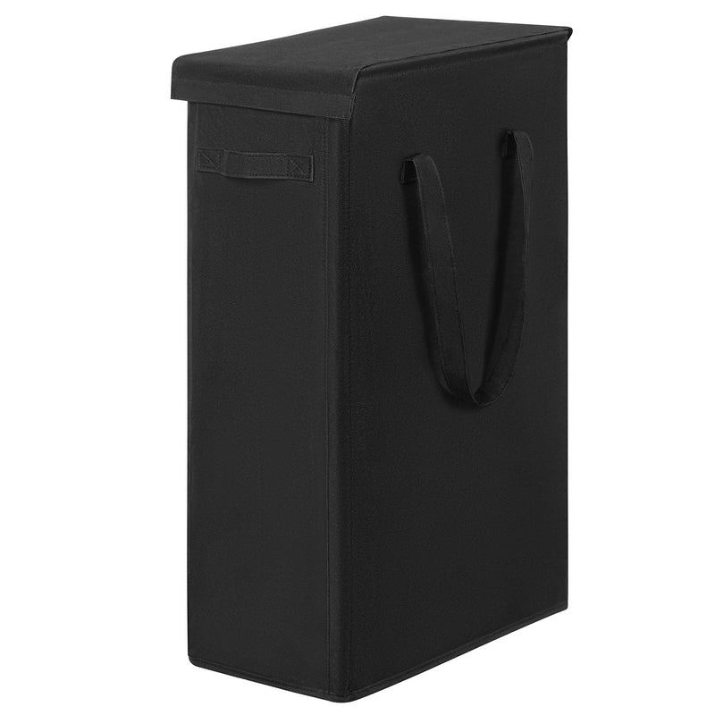 Chrislley 60L Slim Laundry Hamper with Lid Narrow Laundry Basket with Handle (25.6 inches , black)